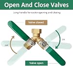 Fendeur de tuyau de jardin en laiton, Fendoir de tuyau d'eau 2 Way Heavy Duty avec poignées d'extension en acier inoxydable, tuyau Y Splitter 3/4 GHT Fils