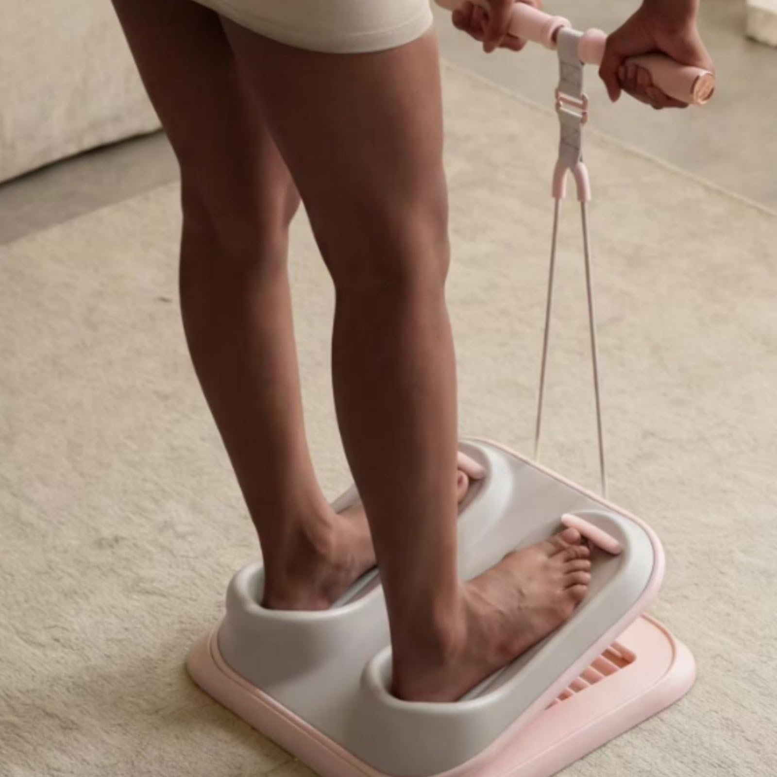 F Fityle Tablero de Estiramiento de Piernas Tabla Inclinada de Estiramiento con Canales de Colocación Soporte Trasero Firme y Mango Desmontable en TPE Apto