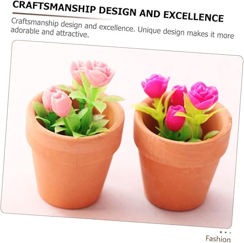 Miniatura 4 de ifundom 2pcs Miniature Potted Plants Outside Toys Cactus Dollhouse Bonsai Plants Miniature Dollhouse Plants Miniature Planter Outdoor Planters Fake