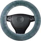 ハンドルカバー 車 軽自動車 冬用 防寒 ステアリングカバー ふわモコ もふもふ あったか ウール 高級ハンドルカバー おしゃれ ハンドルグリップ 滑り止め 汎用 カー用品 カーアクセサリー 男女兼用 クリスマス プレゼント ネイビー