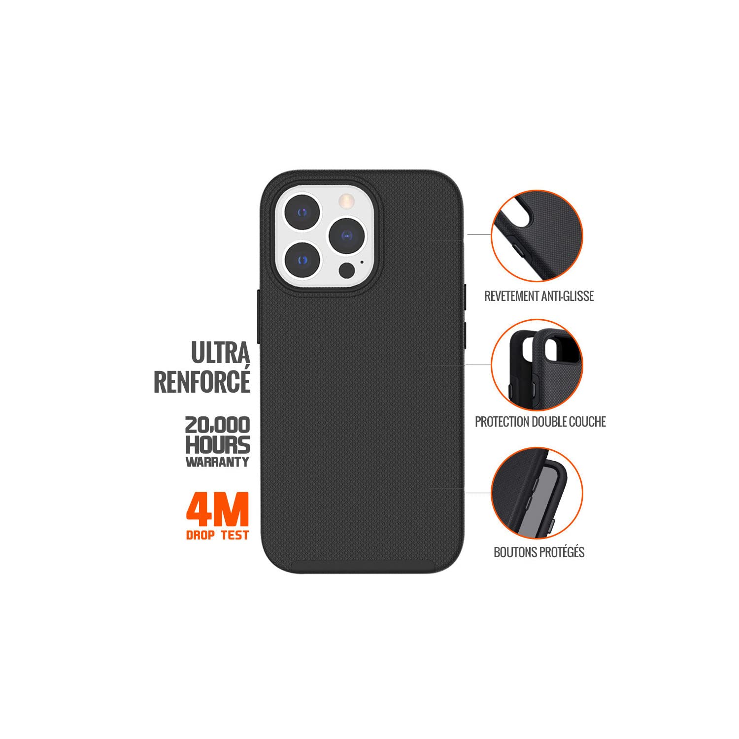 EIGER Coque Rigide Noire Ultra-renforcée Polycarbonate *Drop-Test 4 Metres* pour Samsung Galaxy A36 5G / A56 / A37 5G