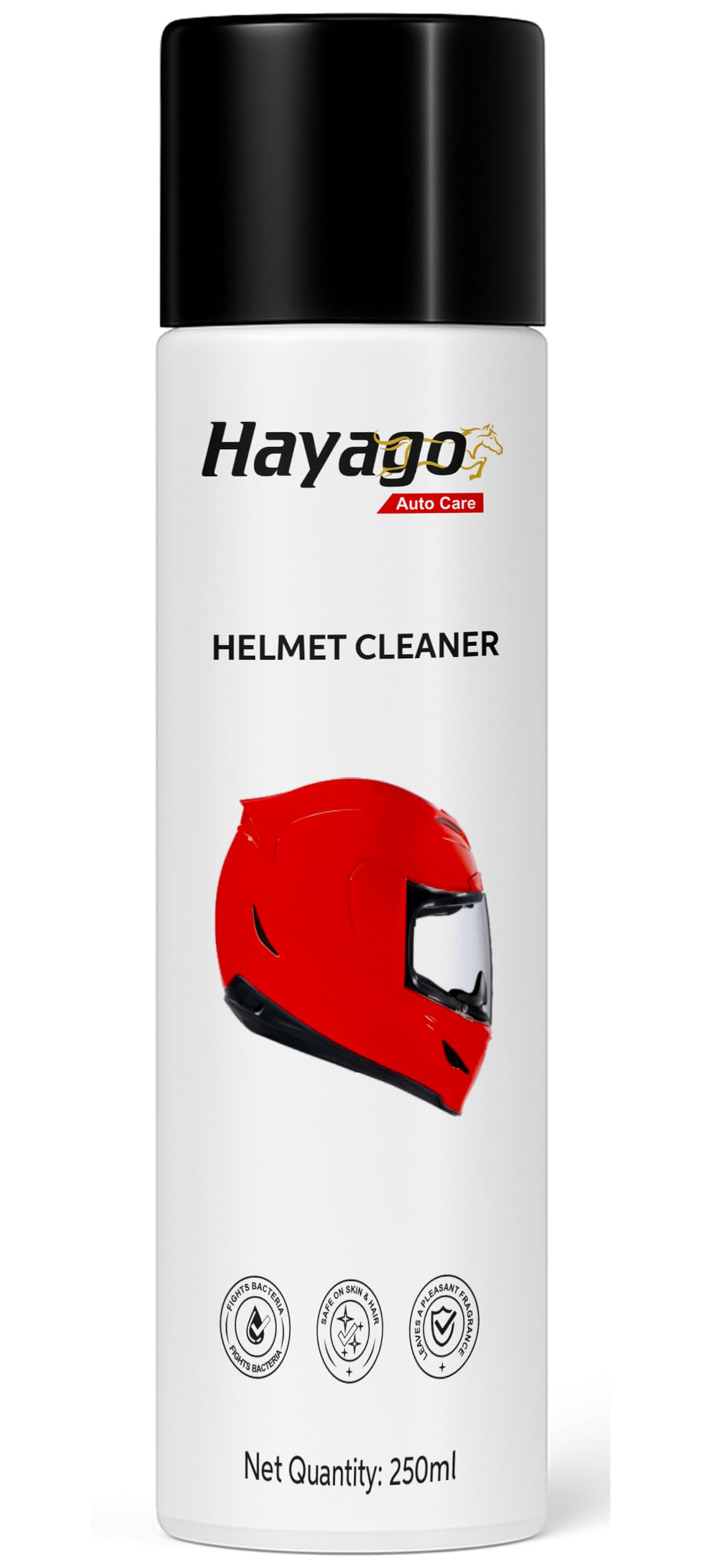 Hayago - Helmet Cleaner Spray (250ml) | 250ml Jumbo Size | Twice The Content | Anti-Bacterial Helmet Interior Cleaner | Fresh Cotton Fragrance for a Happy Ride.-image-25