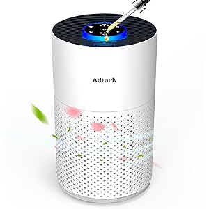 Air Purifiers for Home Bedroom, ADTARK Air Cleaner with H14 True HEPA 3-in-1 Filter, Sleep Mode & Aroma Function, 3 Light Modes, Room Air Purifier with 3 Timer for Office, Dorm, Hotel (White)
