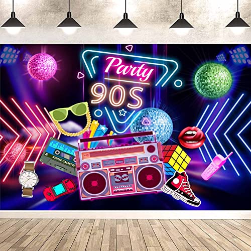 90er Jahre Dekoration Hintergrund Banner 90er Jahre Party 90er Party Wand Poster Deko 90 Jahre Party Dekoration 90 Jahren Hip Hop Zeichen Party Banner Für 90er Partyraum Gartendeko Farbe Graffiti Cover