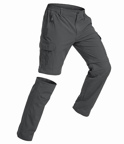 NATUVENIX Mens Hiking Pants Convertible Quick Dry Travel Pants