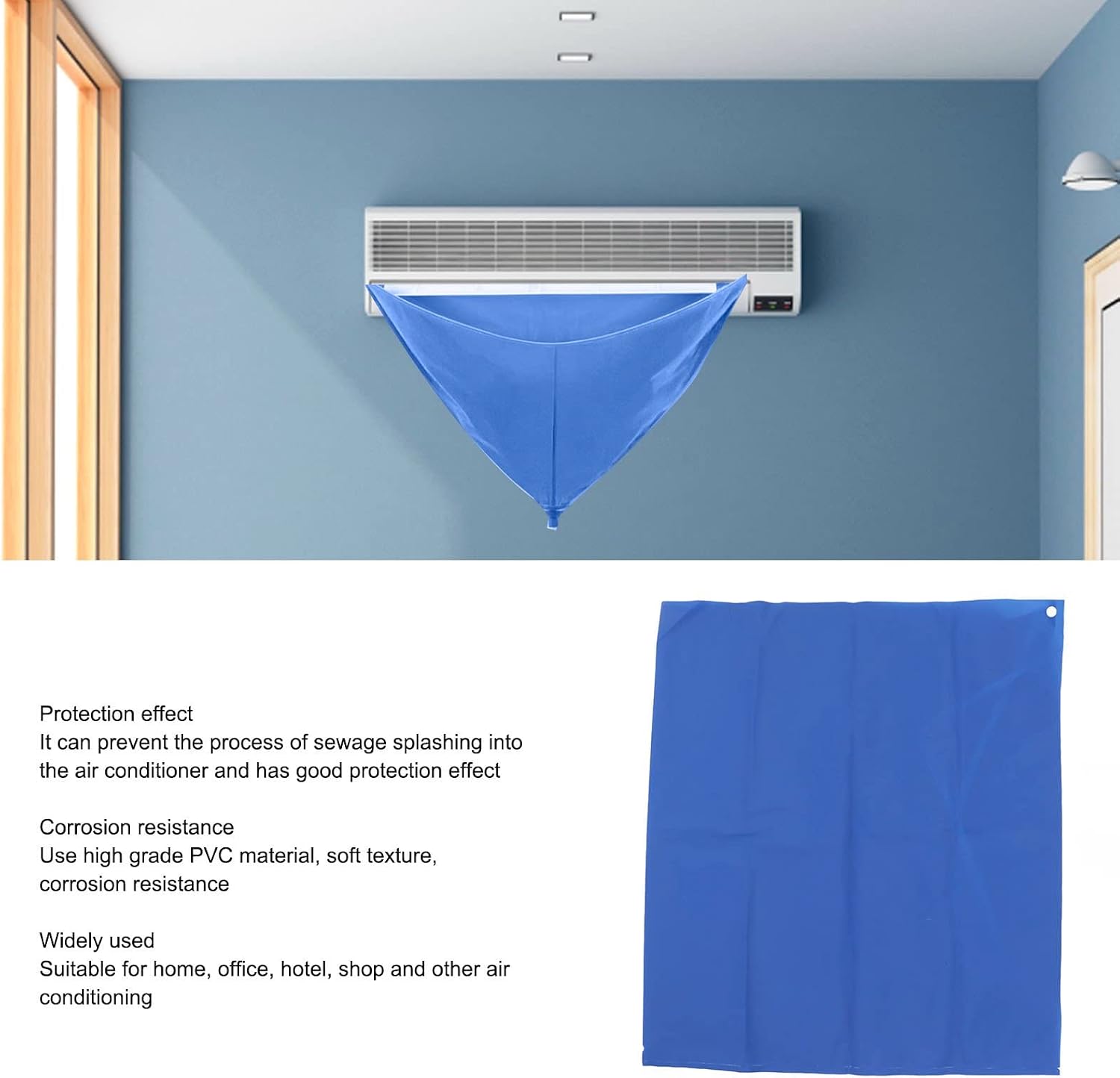 HERCHR Mini Split Ac Unit Cleaning Bag, Air Conditioning Cleaning Cover Bag Wall Mounted Mini Split Cleaning Cover with Water Pipe Waterproof Ac Cleaning Kit for Air Conditioners image 5