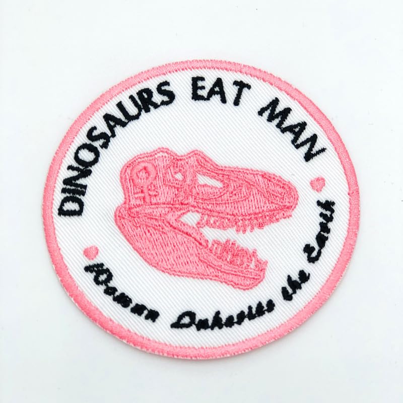 Dinosaurs Eat Man Embroidered Patch Badge Applique Iron on