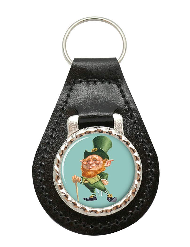 Giftshop UK Leprechaun Leather Key Fob
