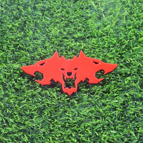 Image of 1x Wolf Emblems 3D Tailgate Side Badges Logo Fit for Tsla Cybertruck Car Truck Motorcycles (Black Red)