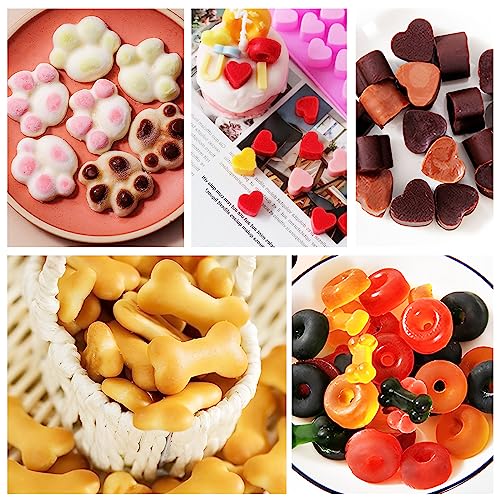 Silikonformen Backen 4 Stück Backmatte Hundekekse Bpa-frei Schokoladenform Silikon DIY Backen Set mit Tropfer und Bürste Hitzebeständig Antihaftend Silikonformen für DIY Schokolade, Süßigkeiten, Kekse