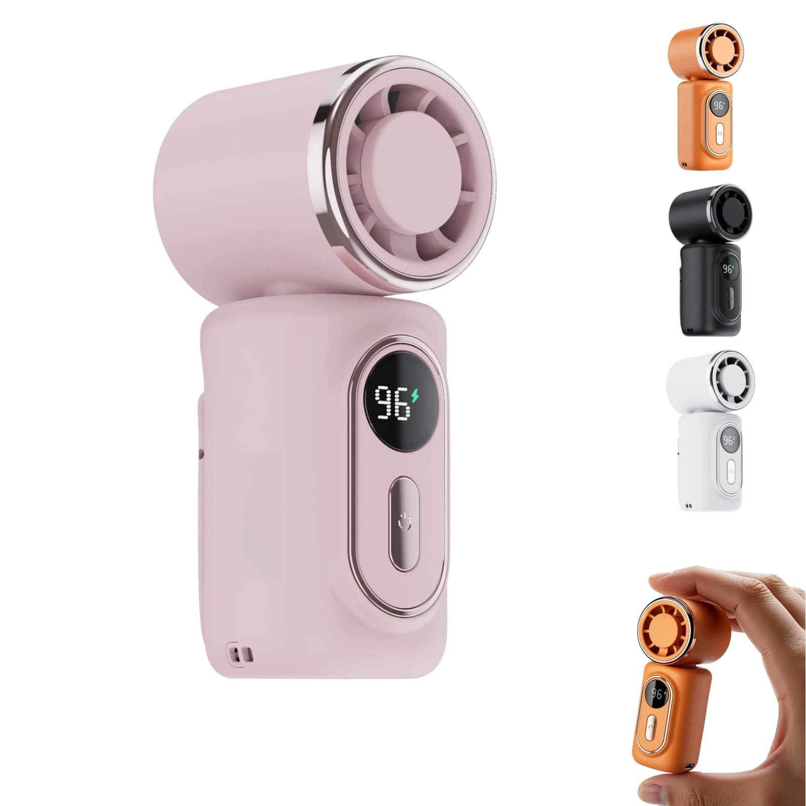 maykawe Mini Portable Handheld Clip Fan,180° Rotatable USB Fan 5 Speed 13000RPM,3000mAh Low Noise Rechargeable Small Fan for Office Desk Camping Commute Outdoor