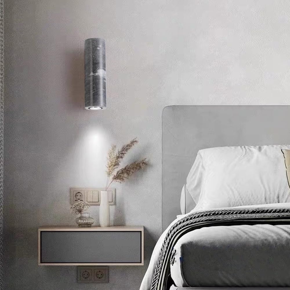 E26 Light Source Marble Wall, Modern Industrial Style Lamp, Single Head Personalized Sconce, Hallway Living Room Balcony Mounted Fixtures