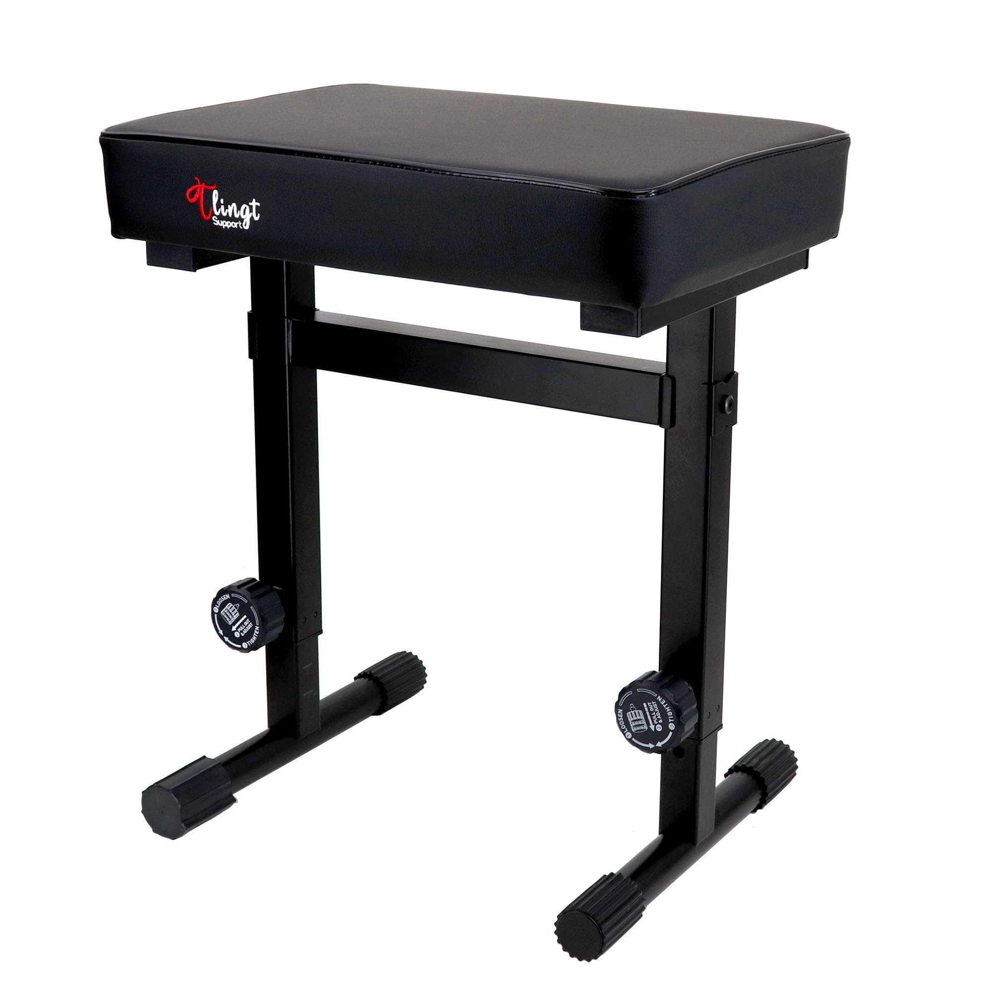 Tlingt Banco de teclado de apoyo, asiento acolchado, banco de piano, taburete ajustable para teclado