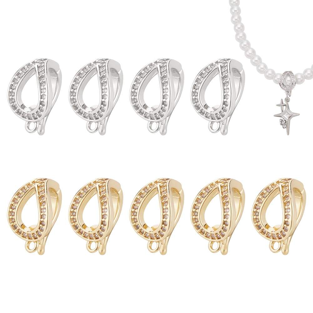 Fermoirs déployants ovales en métal pour bijoux, lot de 10 pièces bicolores UNICRAFTALE