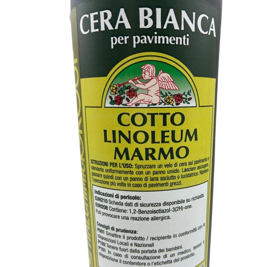 Cera Pavimenti Bianca 1L – Protettiva e Lucidante per Cotto, Marmo e Linoleum, Nutre e Ravviva le Superfici