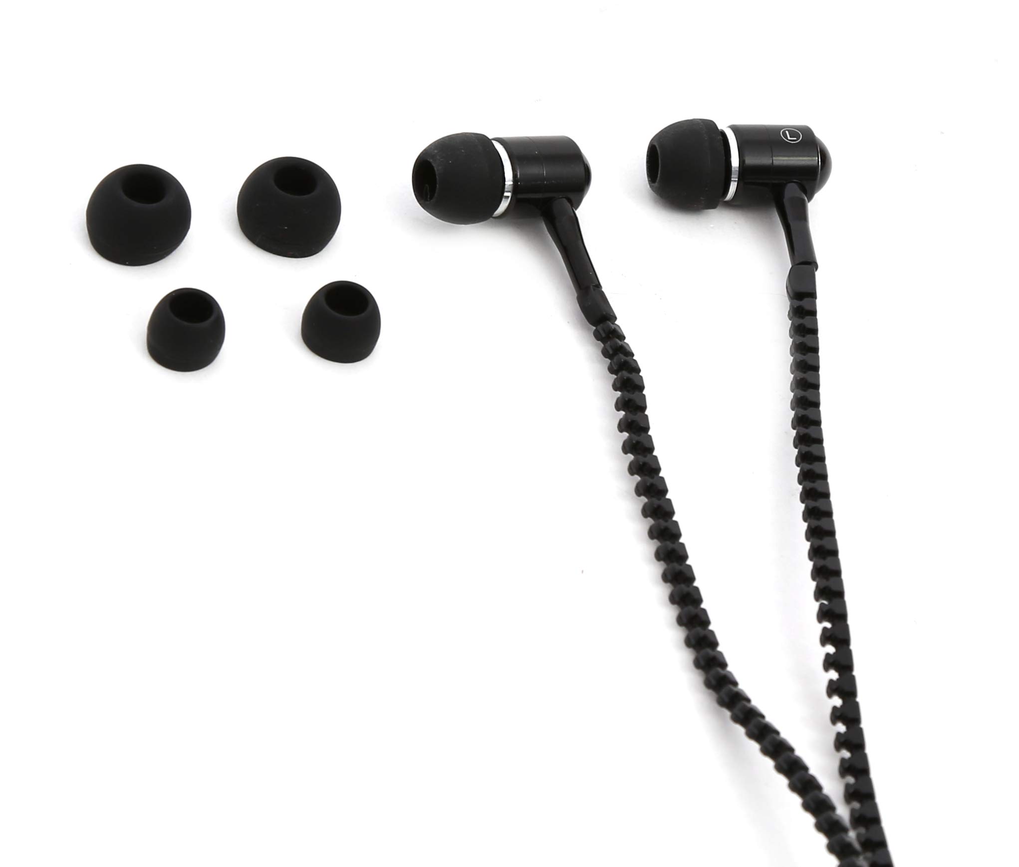 Freestyle - Auricolari stereo universali con chiusura a scatto, jack da 3,5 mm, cavo da 1,25 m, colore: Nero