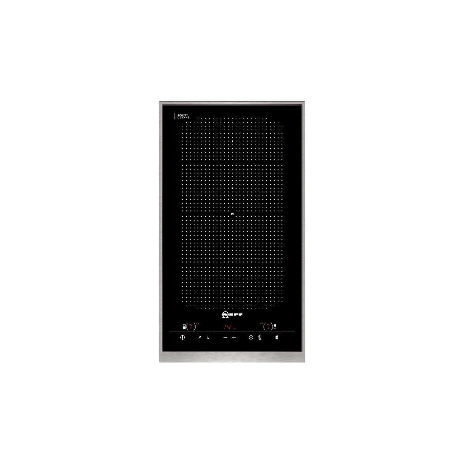 Neff Domino ND 5430 N Piano cottura Elettrico/Induzione / 30,60 cm/Piano cottura Elettrico con Regolatori di Piano cottura integrati, Acciaio Inox