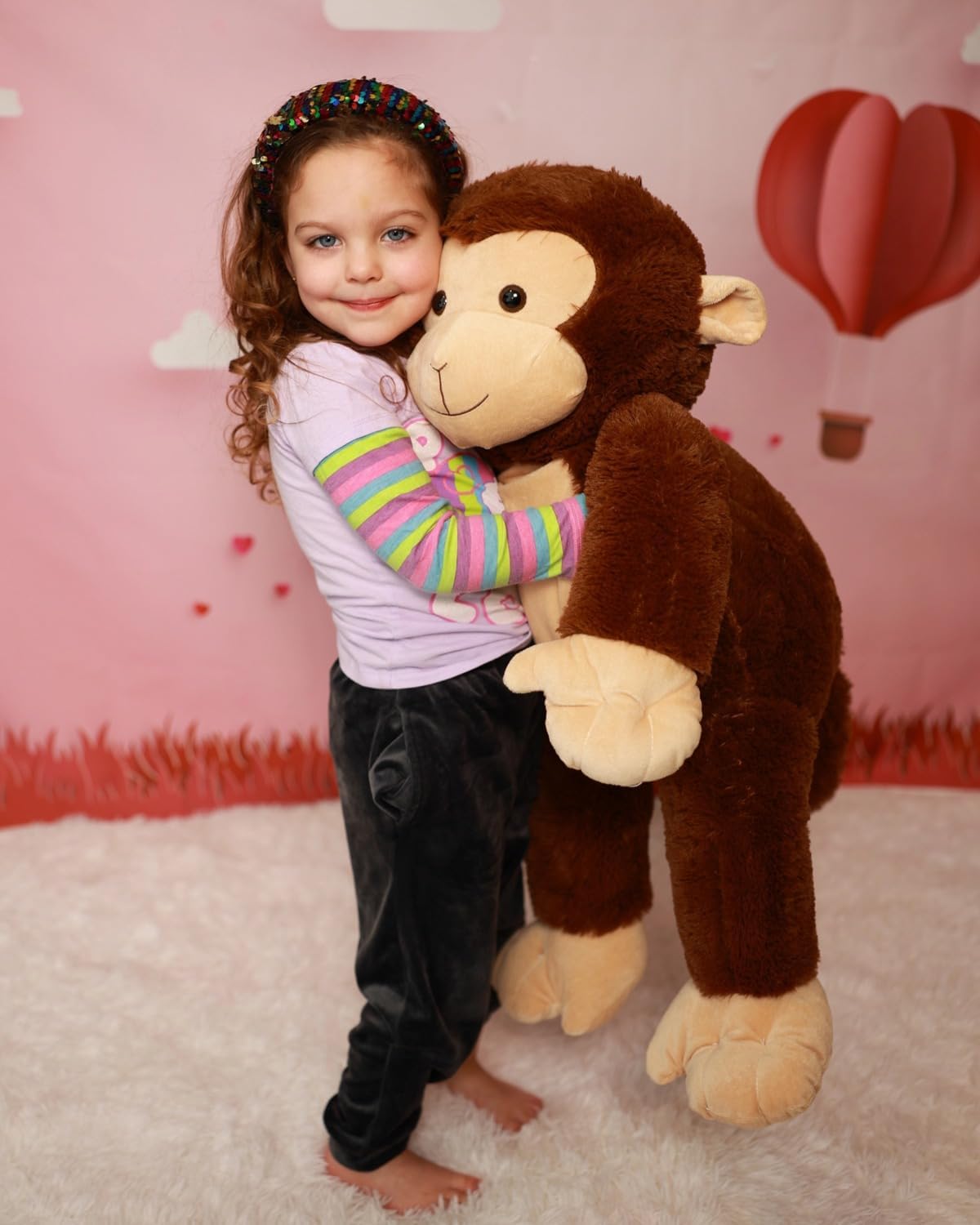 BENINY 30" Giant Plush Monkey - Super Soft & Huggable Stuffed Animal, Cuddly Toy & Pillow for Kids & Adults, for Bedtime & Playtime