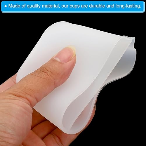 Miniatura 4 de PATIKIL Vasos divididos de silicona para verter pintura, herramientas de pintura reutilizables de resina con 2 canales divisores para arte fluido,