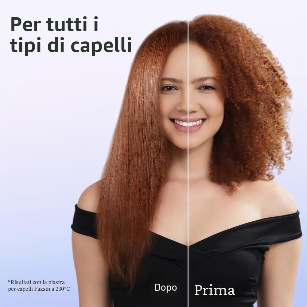 Faszin Piastra per capelli 2 in 1, per arricciare e lisciare, piastre in titanio agli ioni per uno stile liscio, riscaldamento rapido in 20 secondi, pannello galleggiante 3D che impedisce la trazione