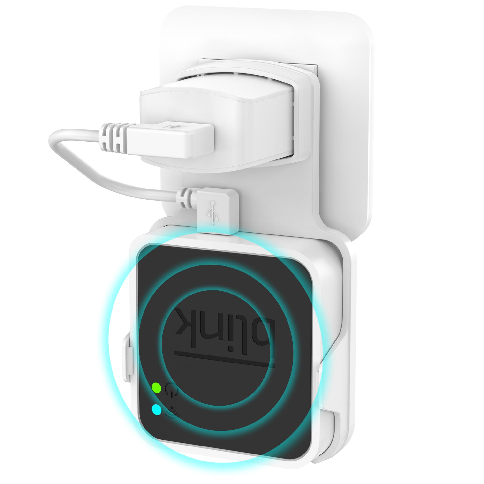 PlusAcc Stecker Wandhalterung für Blink Sync Modul 2 - Halterung für Blink Außen- und Innenmontage mit kurzen Kabeln (Weiß)