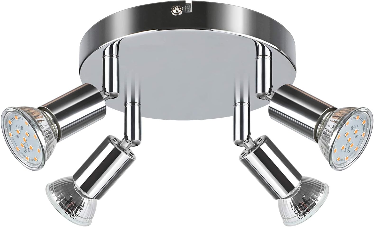 Lindby LED Deckenlampe Lisandra – 4-flammig, IP44 Spritzwassergeschützt, Chrom, 42x42x19 Cm