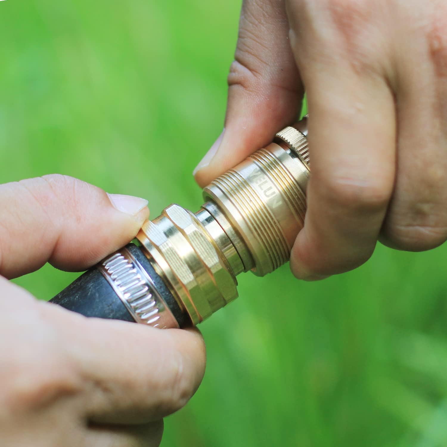 Garden Hose Quick Connect Solid Brass 3/4 inch GHT Internal Thread Quick Connector Fittings No-Leak Water Hose Female Quick Connector and Male product adapters (6 SETS)
