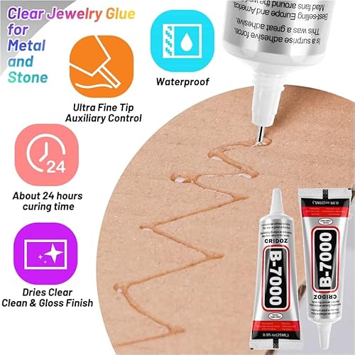 Cridoz CCG-02 B7000 Glue Clear For Rhinestones, Cridoz Jewelry Glue Crafts Adhesive Fabric Glue thumb #2