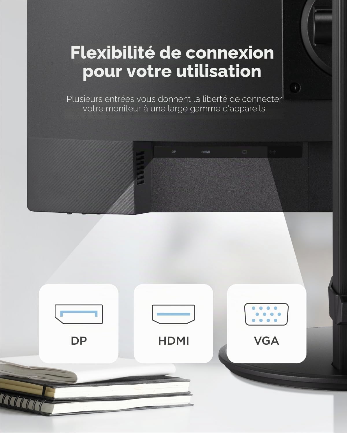 ViewSonic VA2408-HDJ Écran PC 24 Pouces Full HD, 100Hz, 1ms MPRT, IPS, 99% sRGB, Ajustable en Hauteur, HDR10, HDMI, VGA, DP, sans Scintillement, Garantie de Deux Ans