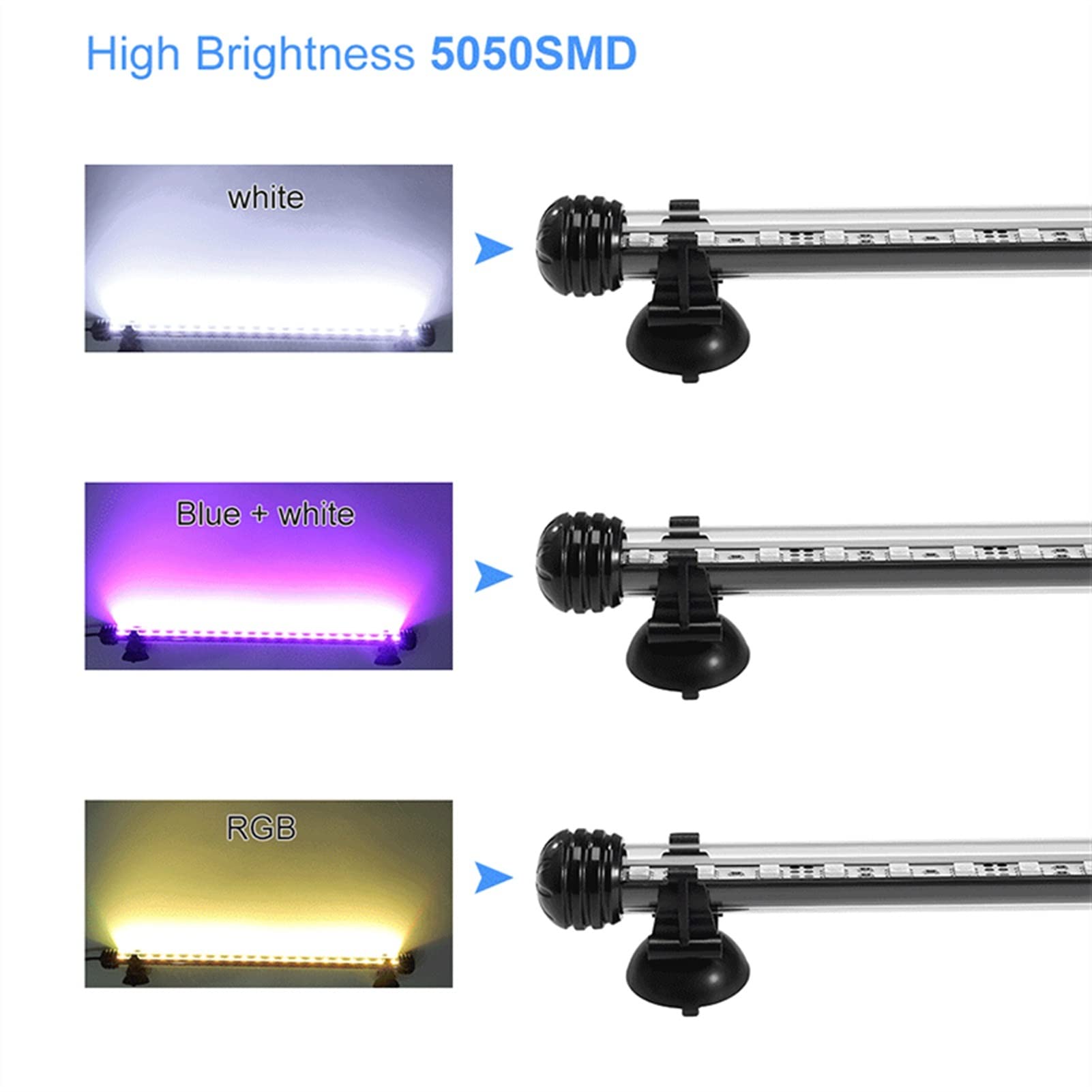 Eclairage Piscine RVB Aquarium Light 19-59cm Télécommande Lampe de plongée de plongée de lampe colorée Plantes Lampe de poisson Tank Essential amphibie IP68 Étanche Lampe LED Submersible ( Color : 29c