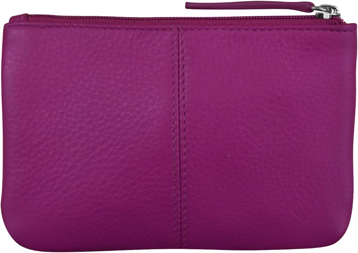 ili New York Mini Leather Coin Purse, Compact Design with Key Ring and RFID Protection for Women and Men in Vibrant Colors, Orchid - Image 2