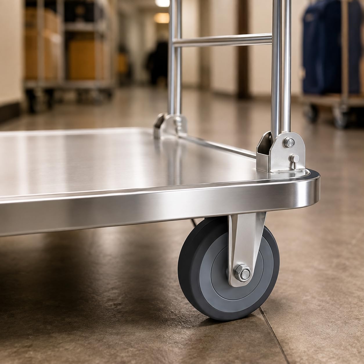 Carrello pieghevole con ruote da 10,2 cm e maniglia a spinta