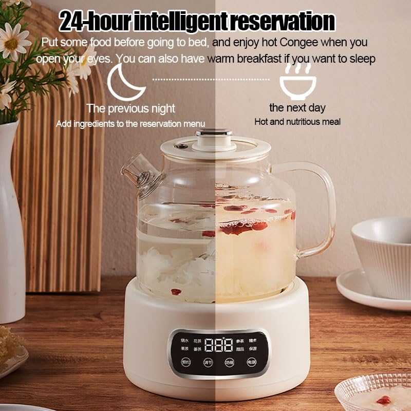 Hervidor eléctrico de vidrio 1.2L color blanco miniatura 7
