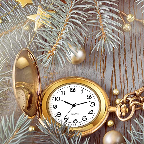 2 Pack 1-7/16 Inch Round Clock Insert Gold Clock Face Metal Wall Clock Silver Mini Clock With Arabic Numerals Easy To Read Home Office School Clock, Gold And Silver Bezel #TOP5