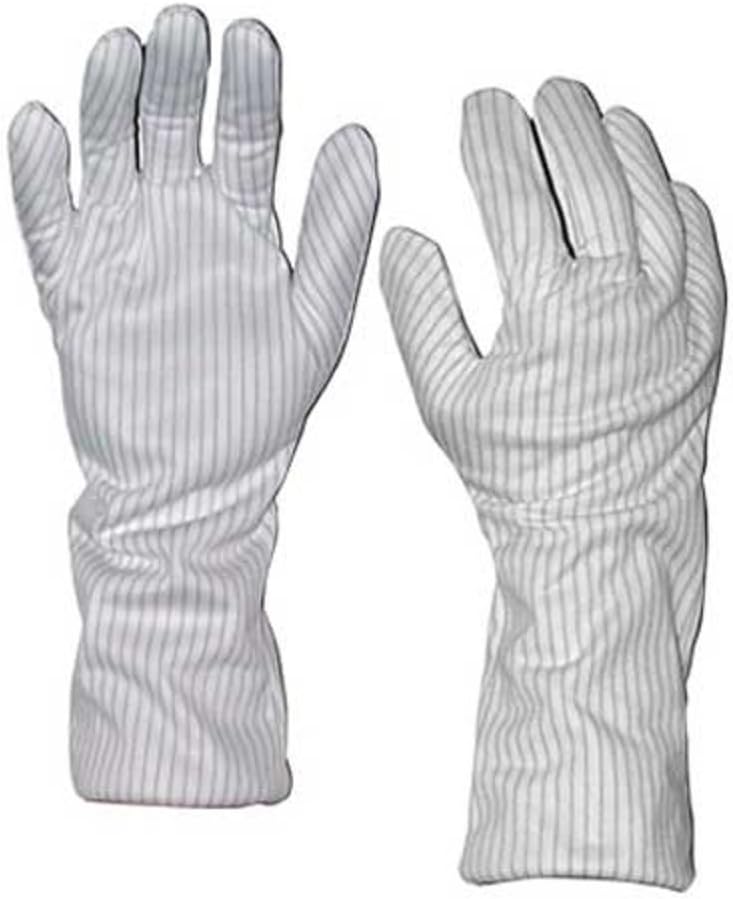 StaticTek GL9100 14"-Polyester ESD Safe Hot Gloves-Industrial Heat Resistant Gloves for Anti Static Work Stations,1 Pair