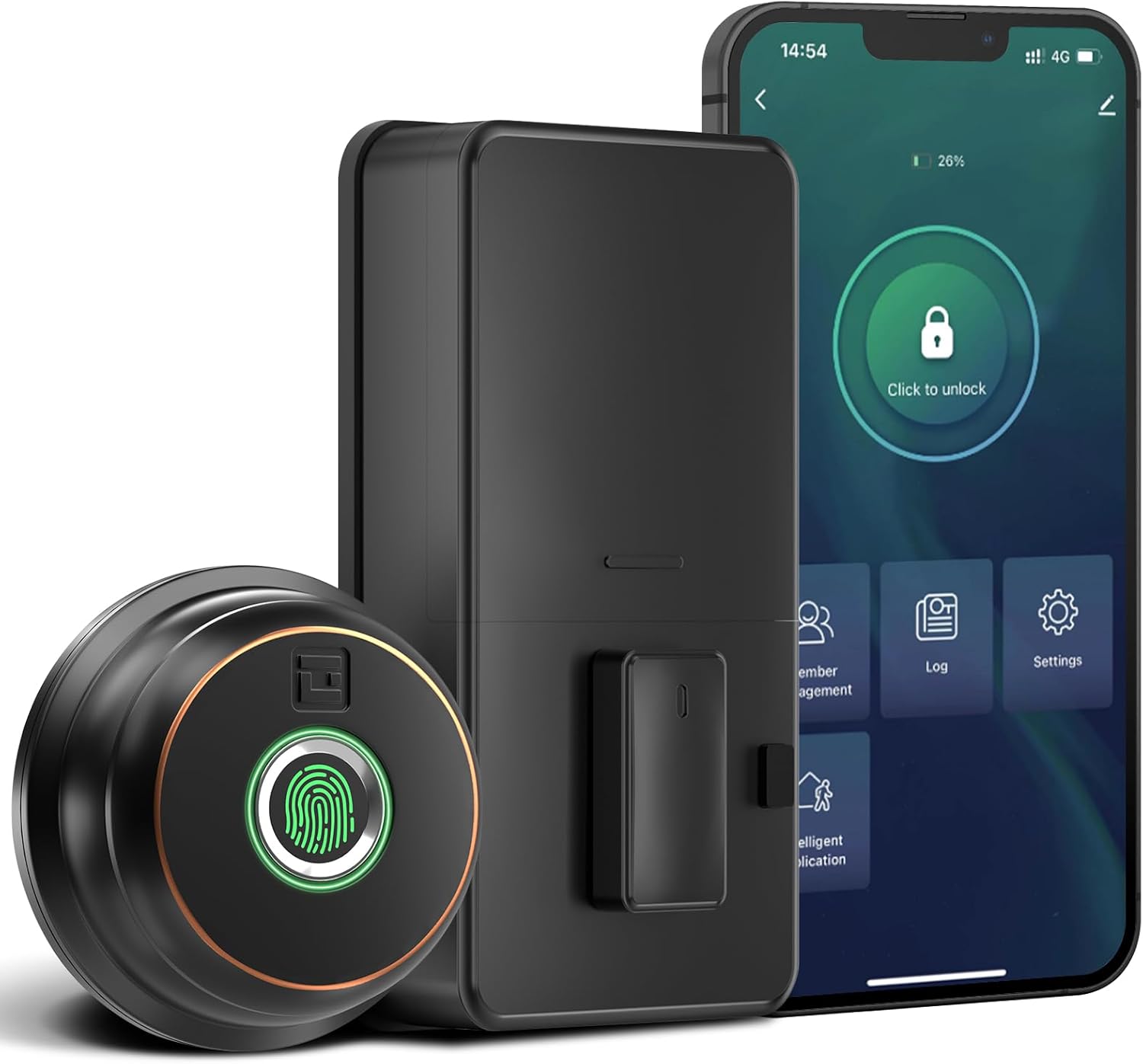 GeekTale Fingerprint Deadbolt with App, Smart Deadbolt Lock for Front Door, Keyless Entry Door Lock, Biometric Dead Bolt, Electronic Door Knob