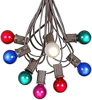 Vista 7 de Guirnalda de luces G30 para patio con 25 bombillas de globo – Cadena de luces colgantes de jardín – Luces vintage para patio trasero – Cadena