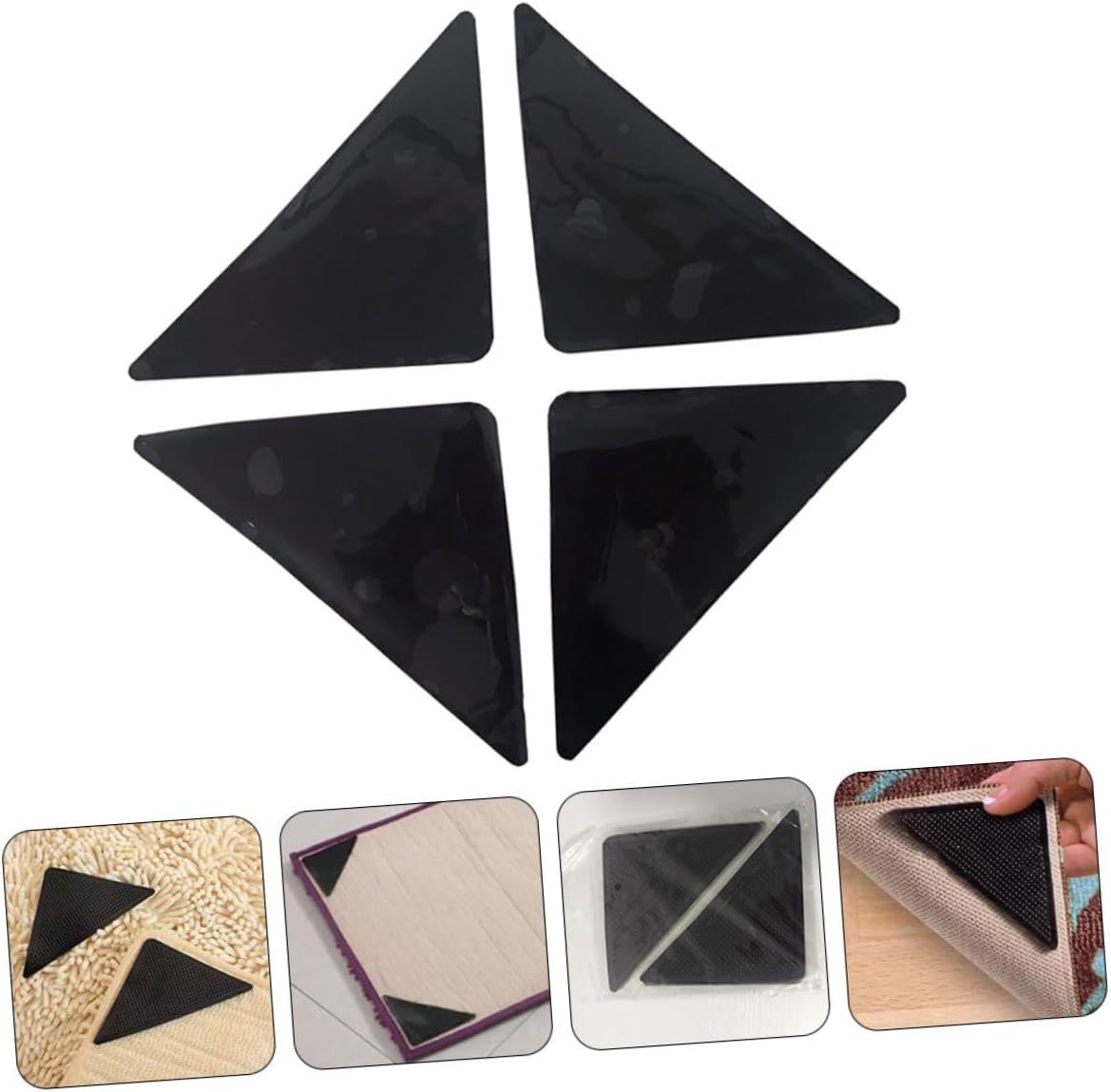 20pcs Curling Carpet Fixing Stickers Pu Non- Rug Pads for Hardwood Floors Easy Installation for Area Rugs