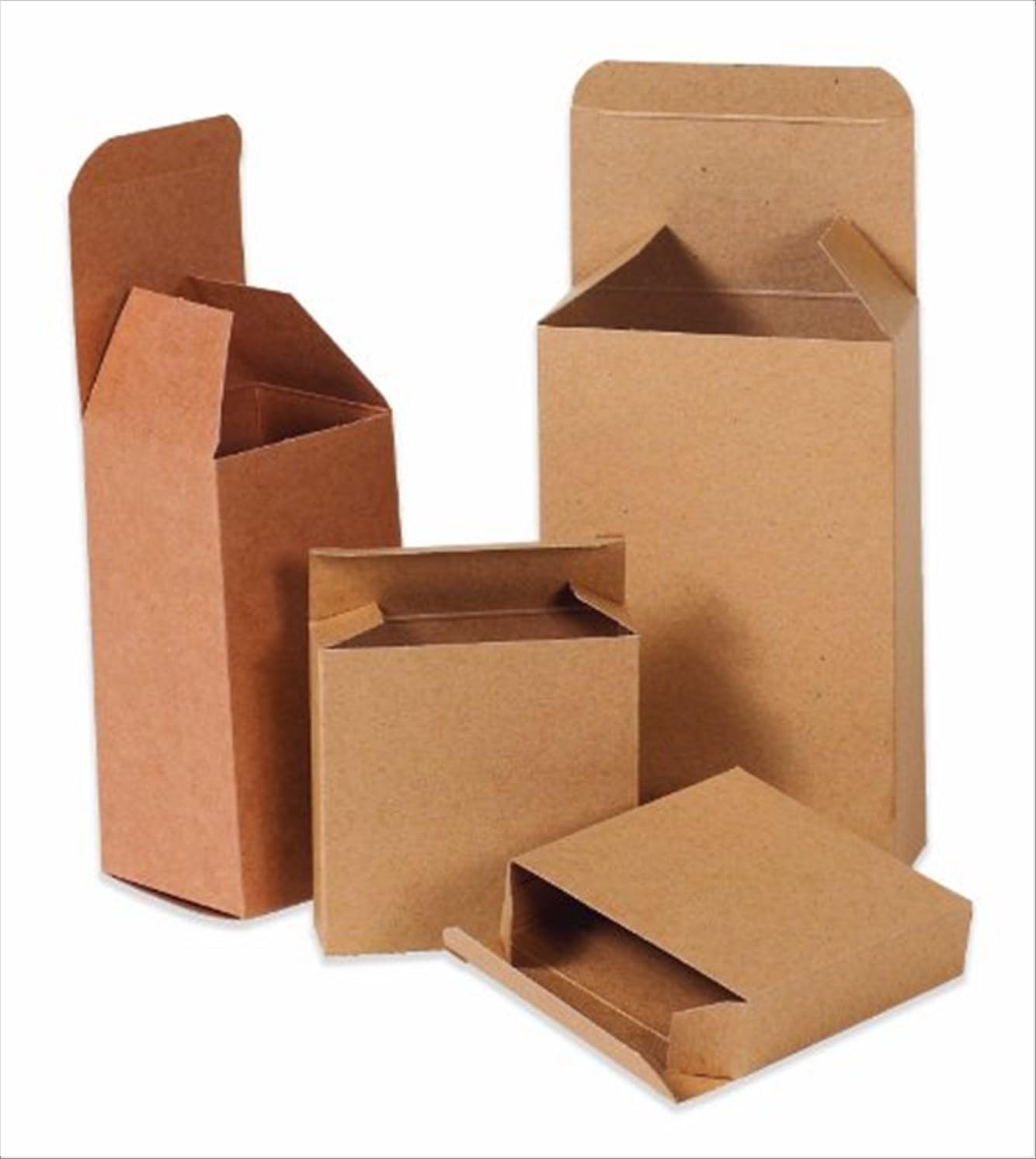 Aviditi Kraft Brown Folding Gift Boxes, 2 1/2" x 1 1/4" x 2 1/2", Pack of 1000, Easy to Assemble Reverse Tuck Carton, for Small Gifts or Parts