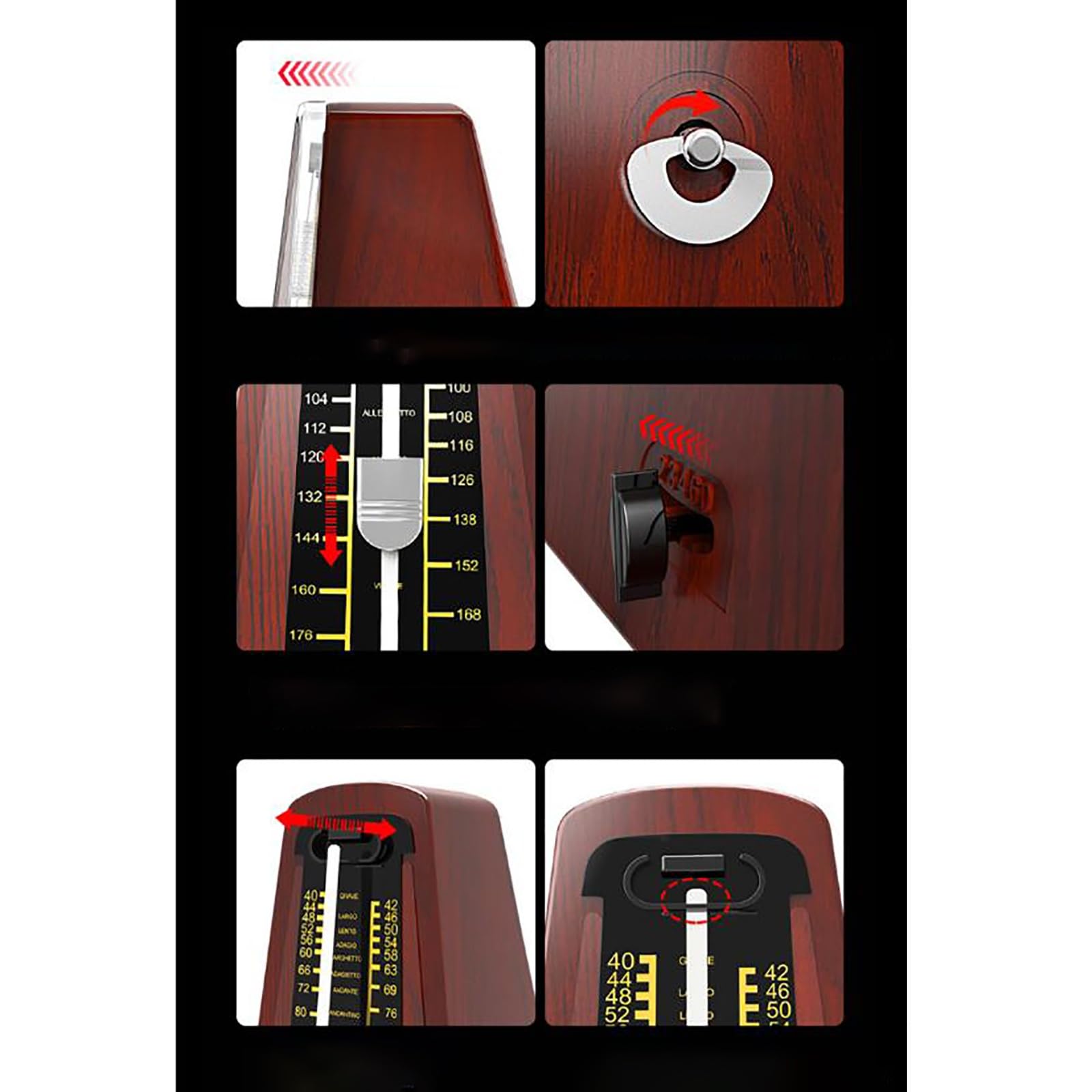 Universelles Metronom Metronom Klavier Mechanische Prüfung Rhythmus Maschine(Dark Colours)