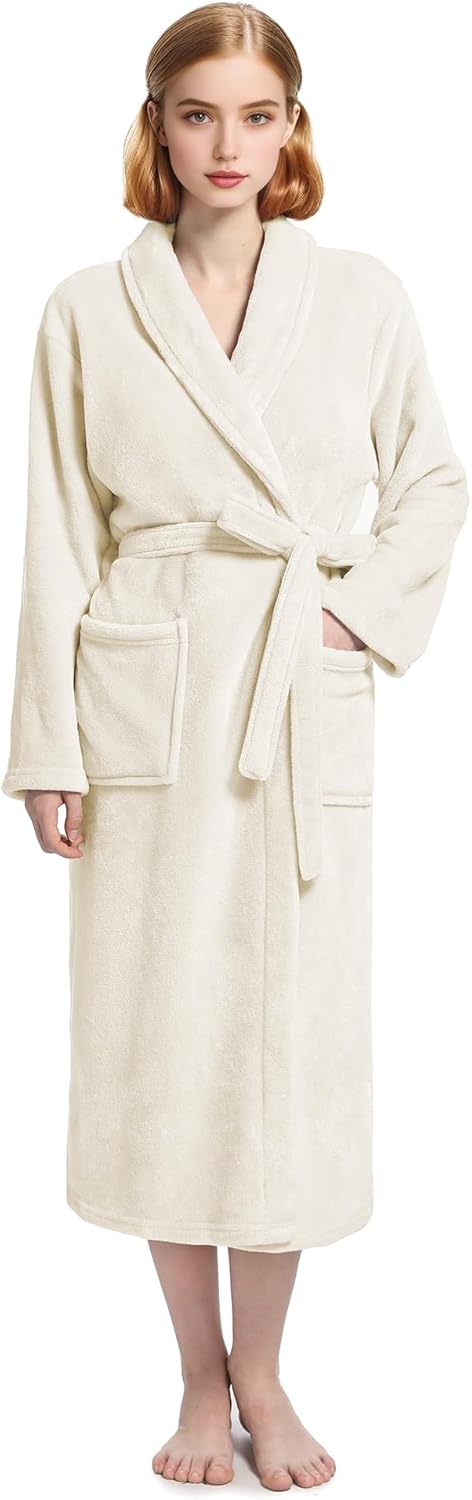Plush Soft Robes for Women, Premium Fleece Womens Robe Cozy Warm Bathrobe