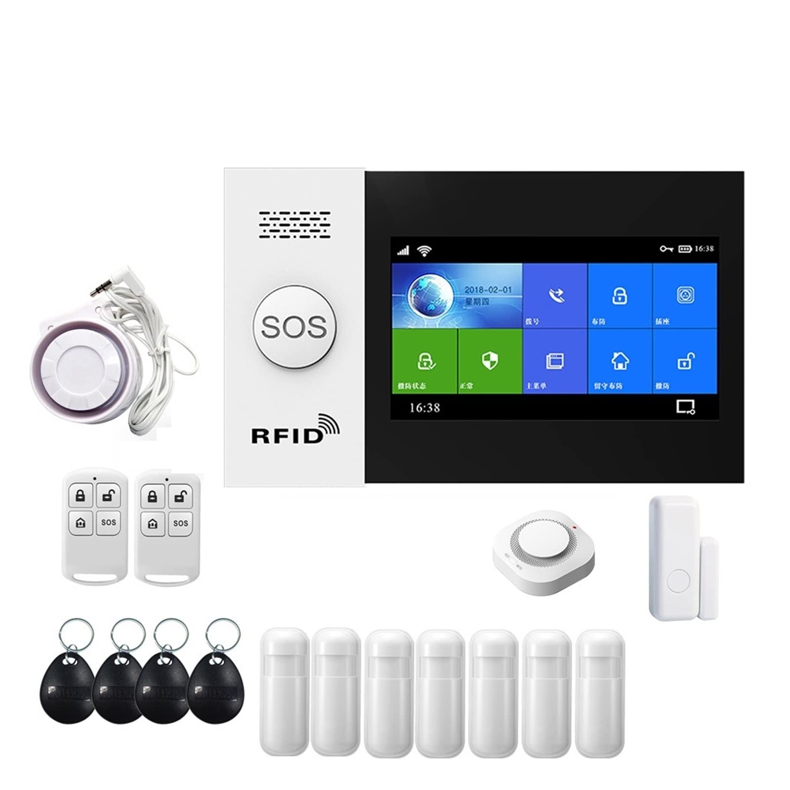 CUDTAPI Alarm Systems Security Home Gsm With Motion Sensor Tuya Life Work(I)