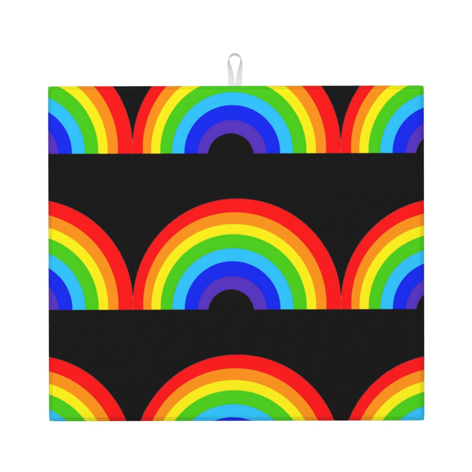 YYHWHJDE rainbow Prints Kitchen Drying Mat – Absorbent Microfiber Throw for Dishes, Non-Slip Counter Cover, Quick-Dry Layer with Durable Construction