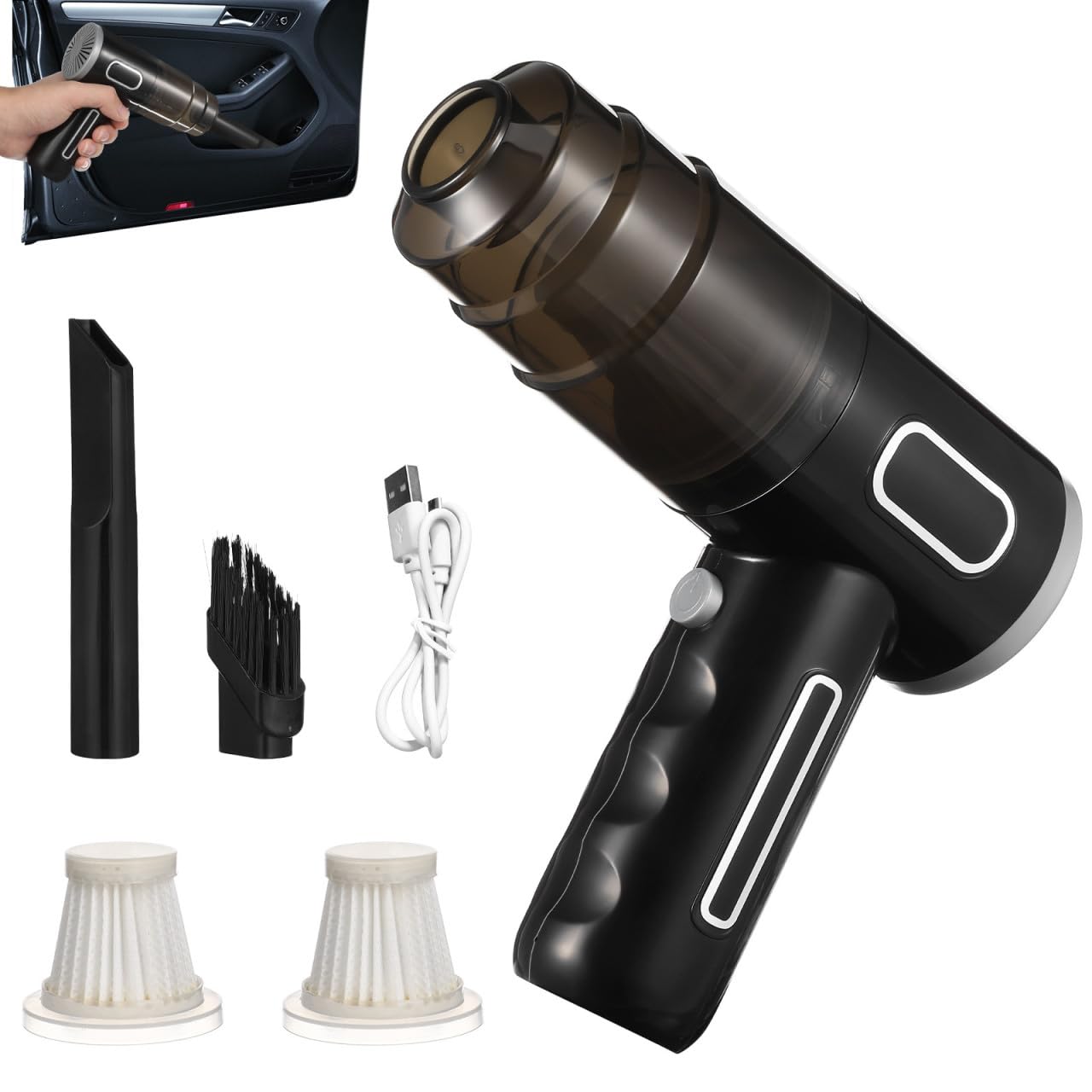 Aspiradora de coche inalámbrica Toddmomy con batería de 2000mah para limpieza de consolas