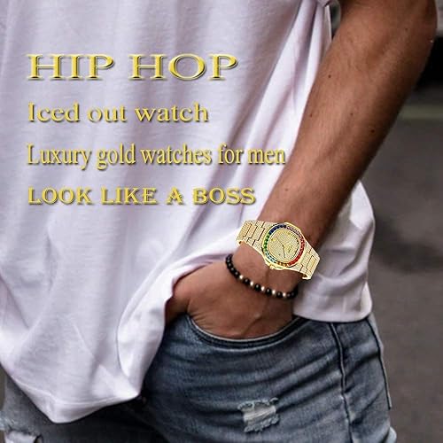 Miniatura 6 de Reloj de pulsera de pulsera de acero inoxidable analógico de cuarzo y diamantes de lujo Bling-ed Out