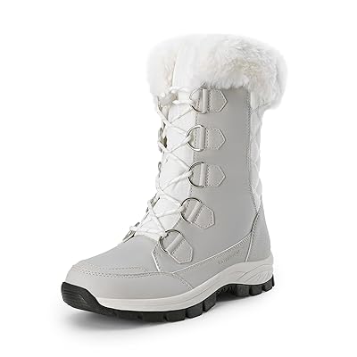 DREAM PAIRS Women's Waterproof Winter Snow Boots, Warm Comfortable Faux Fur Insulated Non-Slip Outdoor Lace-Up Florin Mid Calf Booties