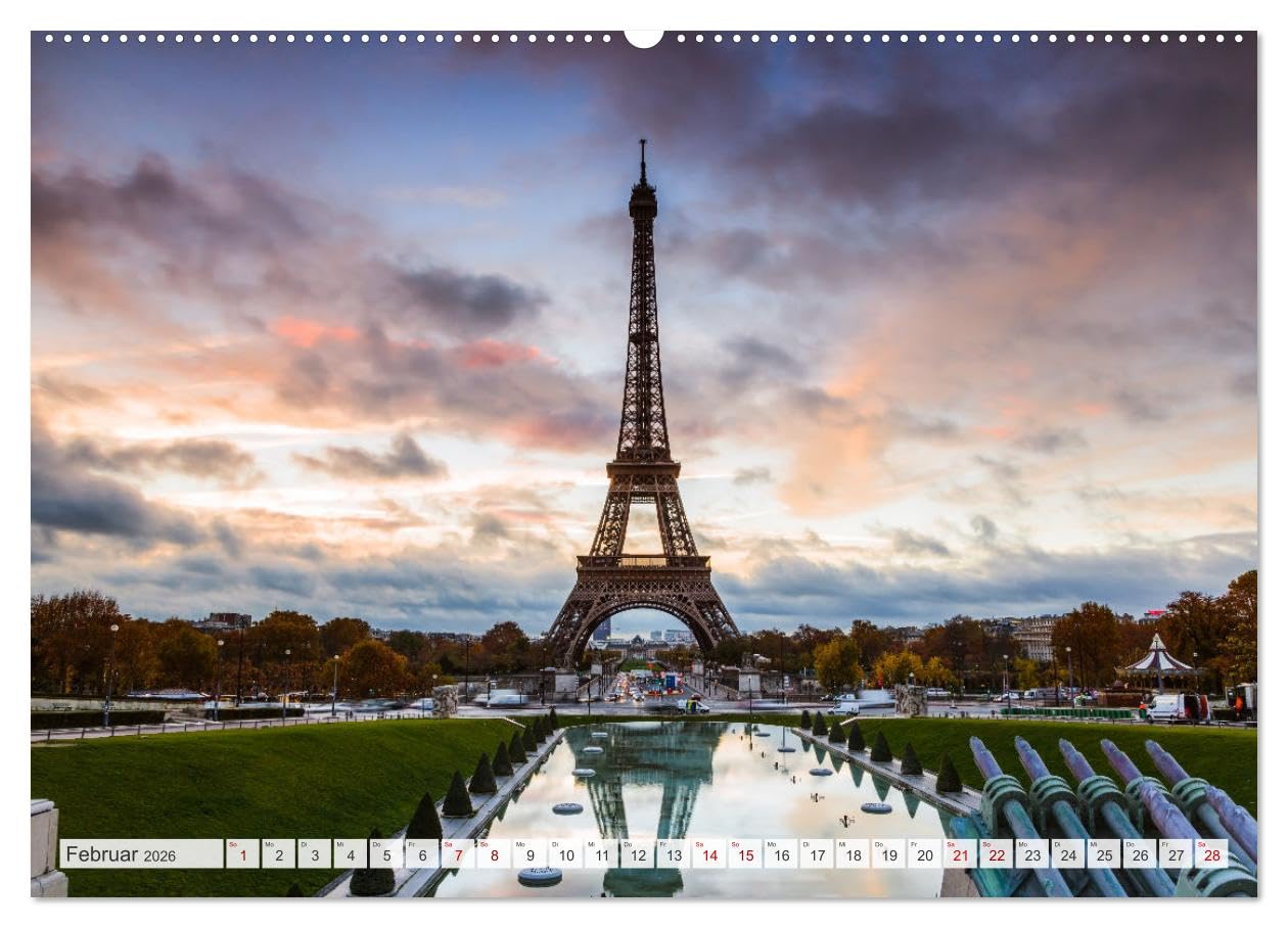 Paris - La Ville Lumière (Wandkalender 2026 DIN A2 quer), CALVENDO Monatskalender: Wahrzeichen und ungesehene Ausblicke auf Paris (CALVENDO Orte)