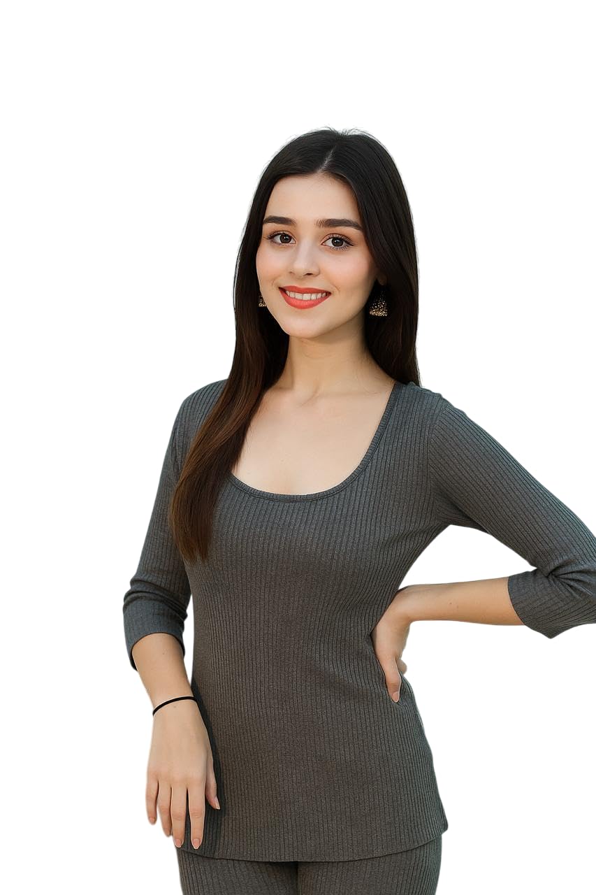 apolo Thermal wear for Women top Warm and Comfortable Inner top for Women Full Sleeves Body Warmer for Women-Grey-picture-41