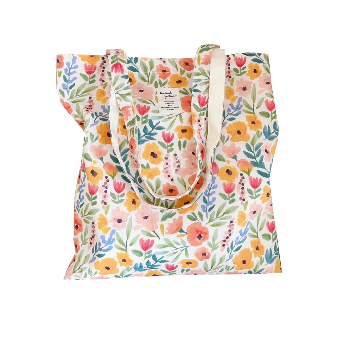 Kehpish Floral Canvas Tote Bag Double-Sided Printed Cloth Cotton Tote Floral Shoulder Bags for Beach Travel Shopping Grocery