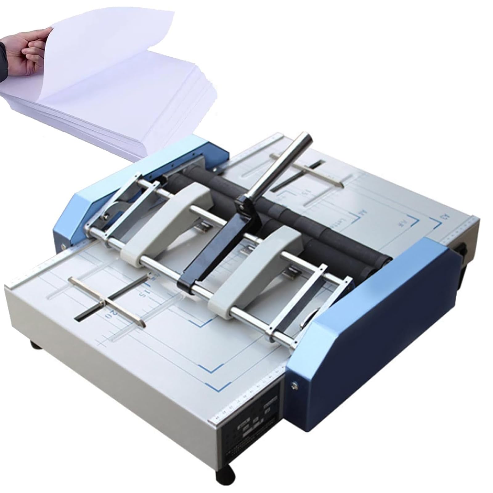 ZHJOPP Electric Paper Book Stapler Creaser,5 Nail Positions A3 Paper Saddle Stitch Flat-Clinch Automatic Binding Machine,for 24/6 Type Staples